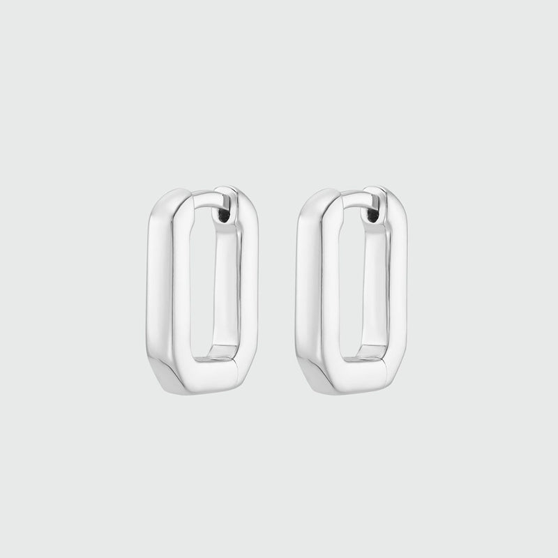 Auree x @theeditbutton Sterling Silver Rectangular Hoops