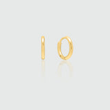 Venice Gold Huggie Hoop Earrings, 18ct Gold on Sterling Silver
