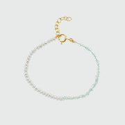Sapa White Pearl & Aquamarine Nugget Bracelet
