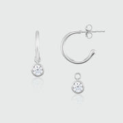 Manhattan Verona Silver Cubic Zirconia Interchangeable Drop Earrings