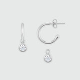 Verona Silver Cubic Zirconia Interchangeable Drop Earrings