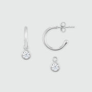 Verona Silver Cubic Zirconia Interchangeable Drop Earrings