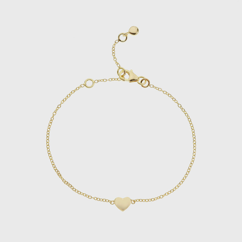 Verona Gold Vermeil Full Heart Bracelet-Auree Jewellery