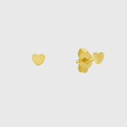 Verona Mini Gold Vermeil Full Heart Stud Earrings-Auree Jewellery