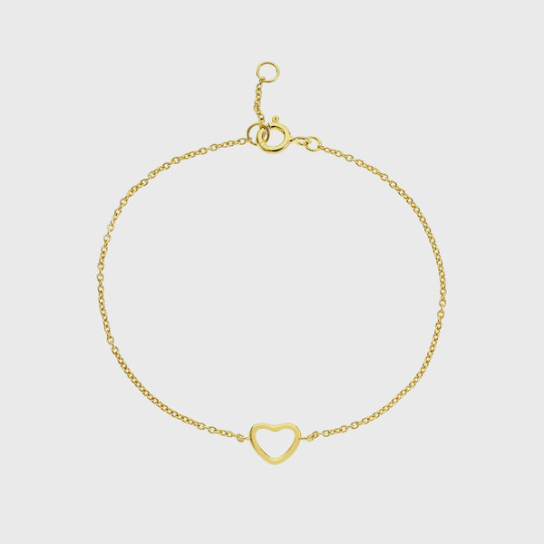 Verona Gold Vermeil Love Heart Bracelet-Auree Jewellery