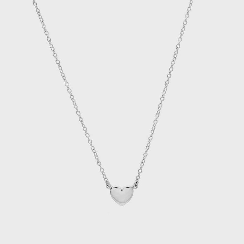 Verona Sterling Silver Full Heart Necklace-Auree Jewellery