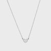 Verona Sterling Silver Full Heart Necklace-Auree Jewellery
