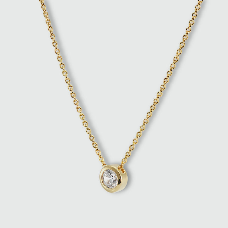 Verona Gold Vermeil & Cubic Zirconia Solitaire Necklace