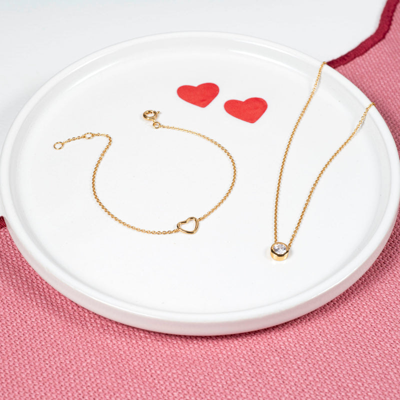 Verona Gold Vermeil Love Heart Bracelet
