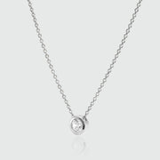 Verona Silver and Cubic Zirconia Solitaire Necklace