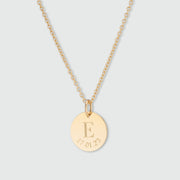 Walcot Personalised Disc Initial with Date Pendant