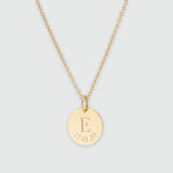 Walcot Personalised Disc Initial with Date Pendant