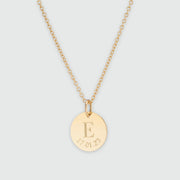 Walcot Personalised Disc Initial with Date Pendant
