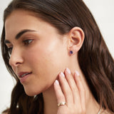 Barcelona Silver February Amethyst Birthstone Stud Earrings-Auree Jewellery