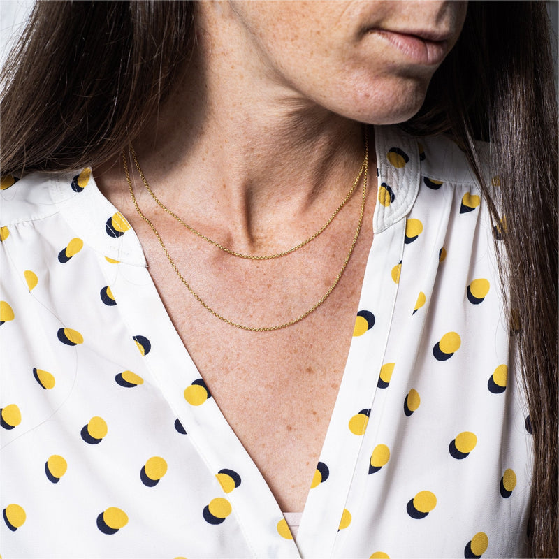 Chains - Waverley 16"-18" Adjustable Yellow Gold Vermeil Trace Chain