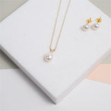 Earrings - Thurloe White Pearl & 9ct Gold Stud Earrings