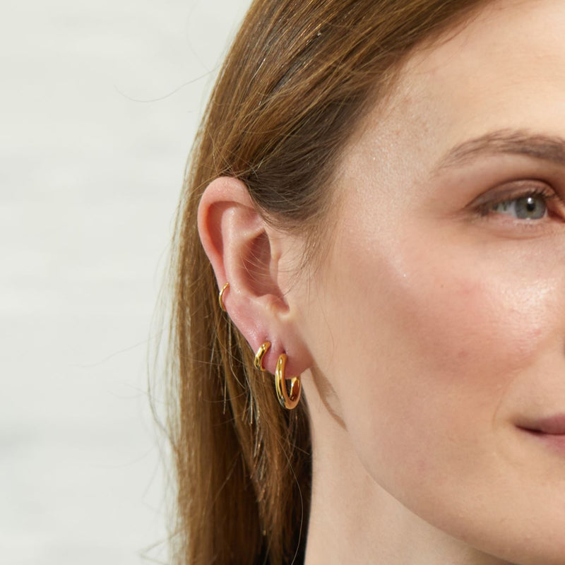 Earrings - Orba Gold Vermeil Huggie Hoop Earrings