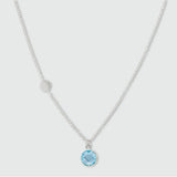 Salina Blue Topaz and Sterling Silver Disc Necklace