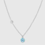 Salina Blue Topaz and Sterling Silver Disc Necklace