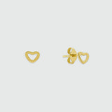 Verona Mini Gold Vermeil Love Heart Stud Earrings