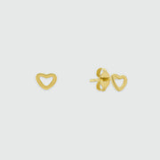 Verona Mini Gold Vermeil Love Heart Stud Earrings
