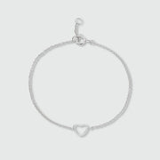 Verona Sterling Silver Love Heart Bracelet