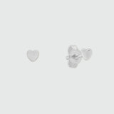 Verona Mini Sterling Silver Full Heart Stud Earrings