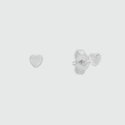 Verona Mini Sterling Silver Full Heart Stud Earrings