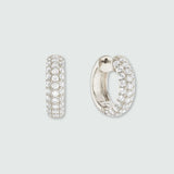 Silver and Pave Zirconia Hoop Earrings | Auree Jewellery