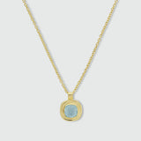 California Cushion Blue Topaz Necklace