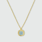 California Cushion Blue Topaz Necklace