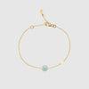 Bracelets & Bangles - Salina Aqua Chalcedony And Gold Disc Bracelet