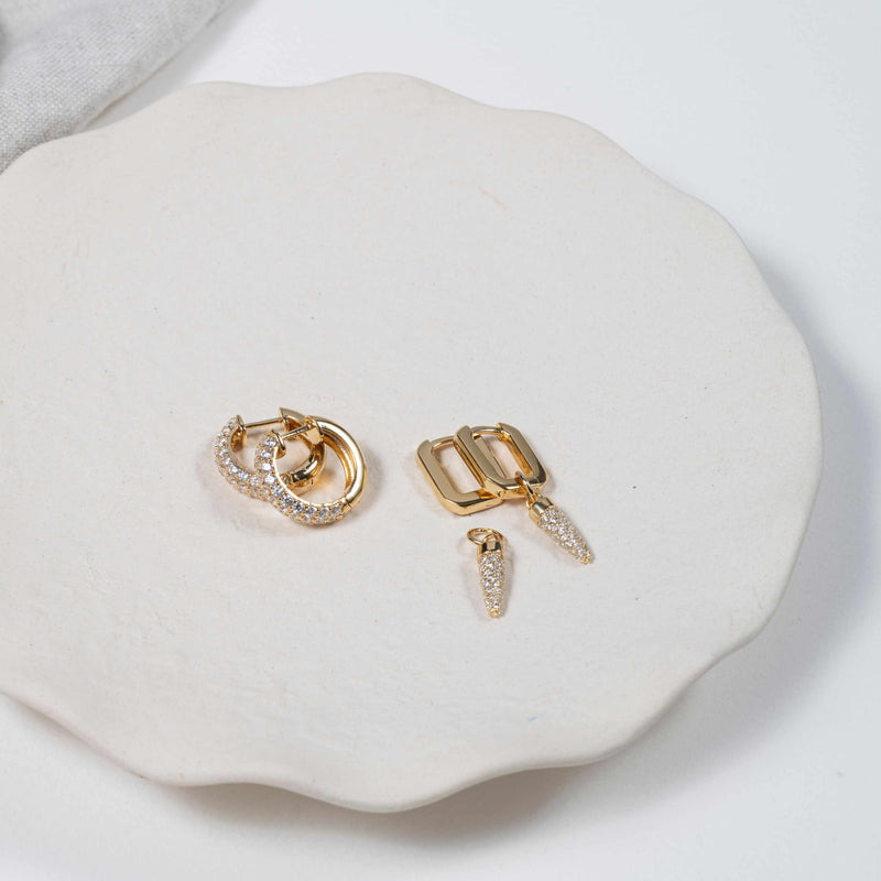 Auree x @theeditbutton Gold and Cubic Zirconia Pointed Drops-Auree Jewellery