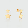 Alta Gold Vermeil Double Star Drop Earrings-Auree Jewellery