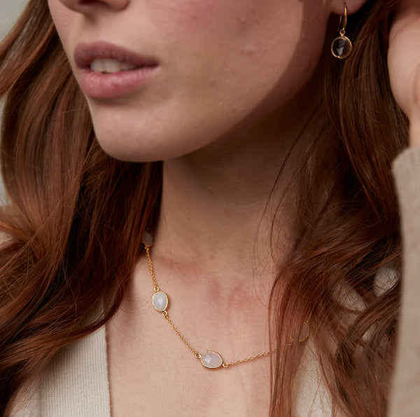 Abisko Moonstone & Gold Vermeil Necklace-Auree Jewellery