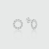 Abla Sterling Silver Beaded Circle Stud Earrings
