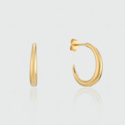 Alta Gold Vermeil Crescent Shaped Hoops-Auree Jewellery