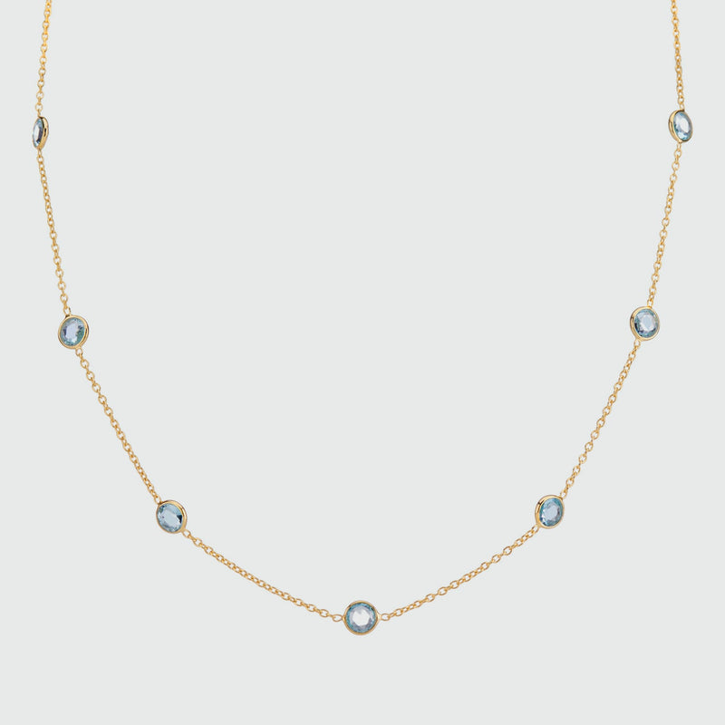 Antibes Blue Topaz & Gold Vermeil Necklace-Auree Jewellery