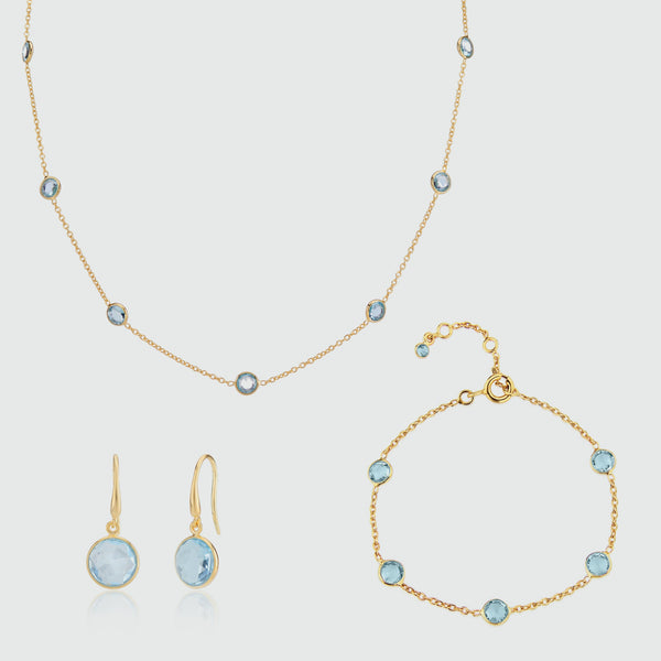 Antibes Blue Topaz & Gold Vermeil Jewellery Set