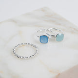 Mondello Aqua Quartz Sterling Silver Ring-Auree Jewellery