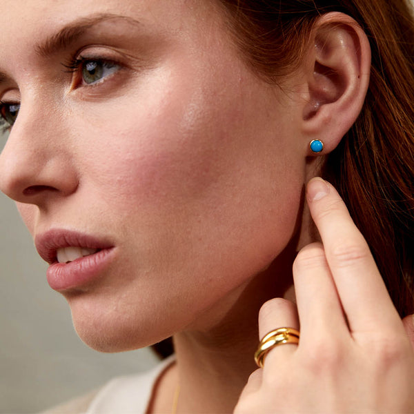 Aurora Turquoise & Gold Vermeil Stud Earrings