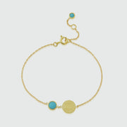 Bali 9ct Gold Turquoise December Birthstone Bracelet