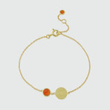 Bali 9ct Gold Carnelian July Birthstone Bracelet-Auree Jewellery