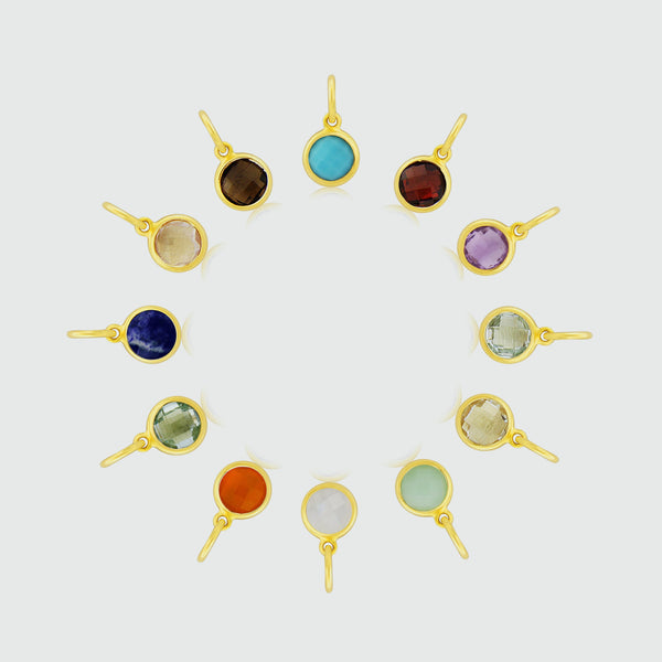 Bali 9ct Gold Birthstone Pendants-Auree Jewellery