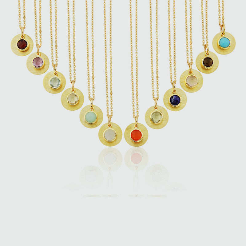 Bali 9ct Gold Birthstone Necklace-Auree Jewellery