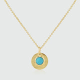 Bali 9ct Gold Turquoise December Birthstone Necklace-Auree Jewellery