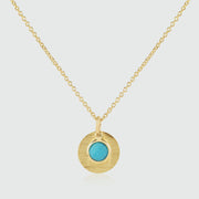 Bali 9ct Gold Turquoise December Birthstone Necklace-Auree Jewellery