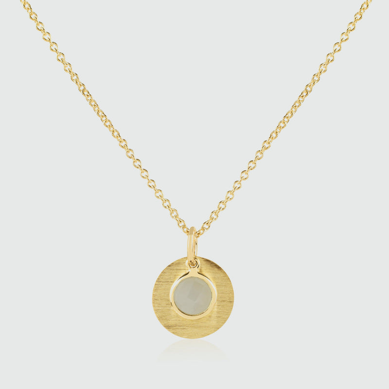 Bali 9ct Gold Moonstone June Birthstone Necklace-Auree Jewellery