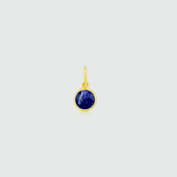 Bali 9ct Gold & Lapis Lazuli September Birthstone Pendant-Auree Jewellery