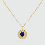 Bali 9ct Gold Lapis Lazuli September Birthstone Necklace-Auree Jewellery